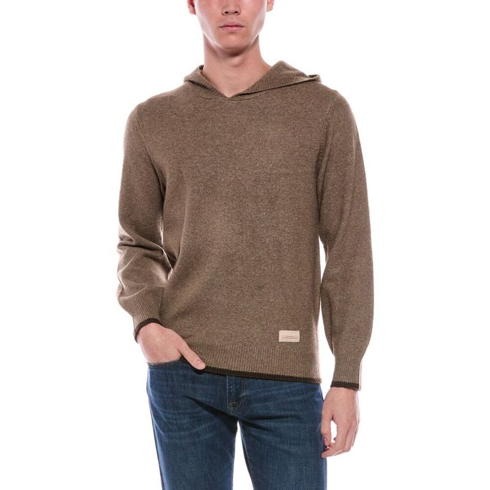 Scotch & Soda Mens  Super Soft Sweater Hoodie, Brown